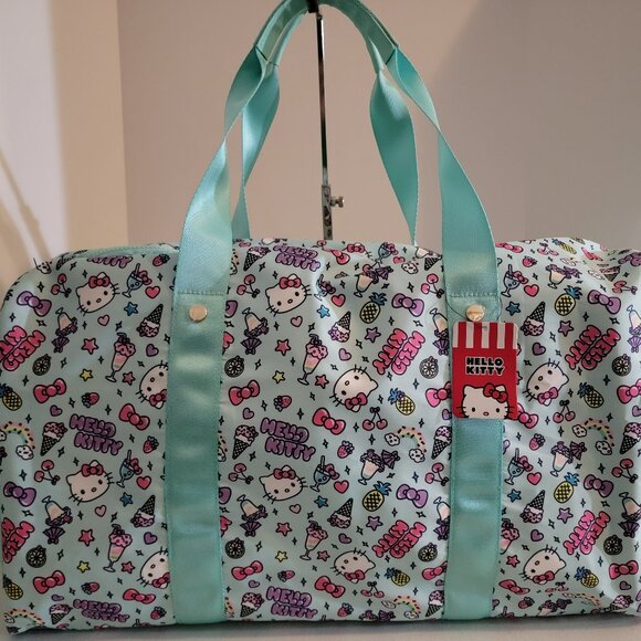 Hello Kitty Handbags - Hello Kitty Aqua Green Ice Cream Duffle Bag
